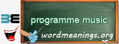 WordMeaning blackboard for programme music